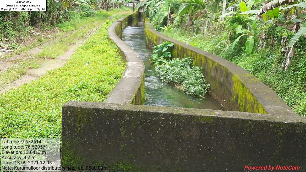 MVIP-Kurumulloor major distributory  from ch.8700m to 10748m.- Improvements to thodu from ch.9430m to 10363m for forming the tail end of LBMC, including CD works